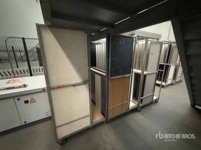 Quantity Of (3) Custom Fabricated Joinery Storage Trolleys Divers