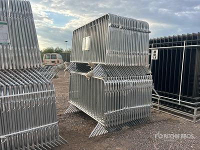 Quantity of (70) 2025 KJ K1221 7 ft x 4 ft Galvanized Crowd Controlled Clôture de site (Unused)