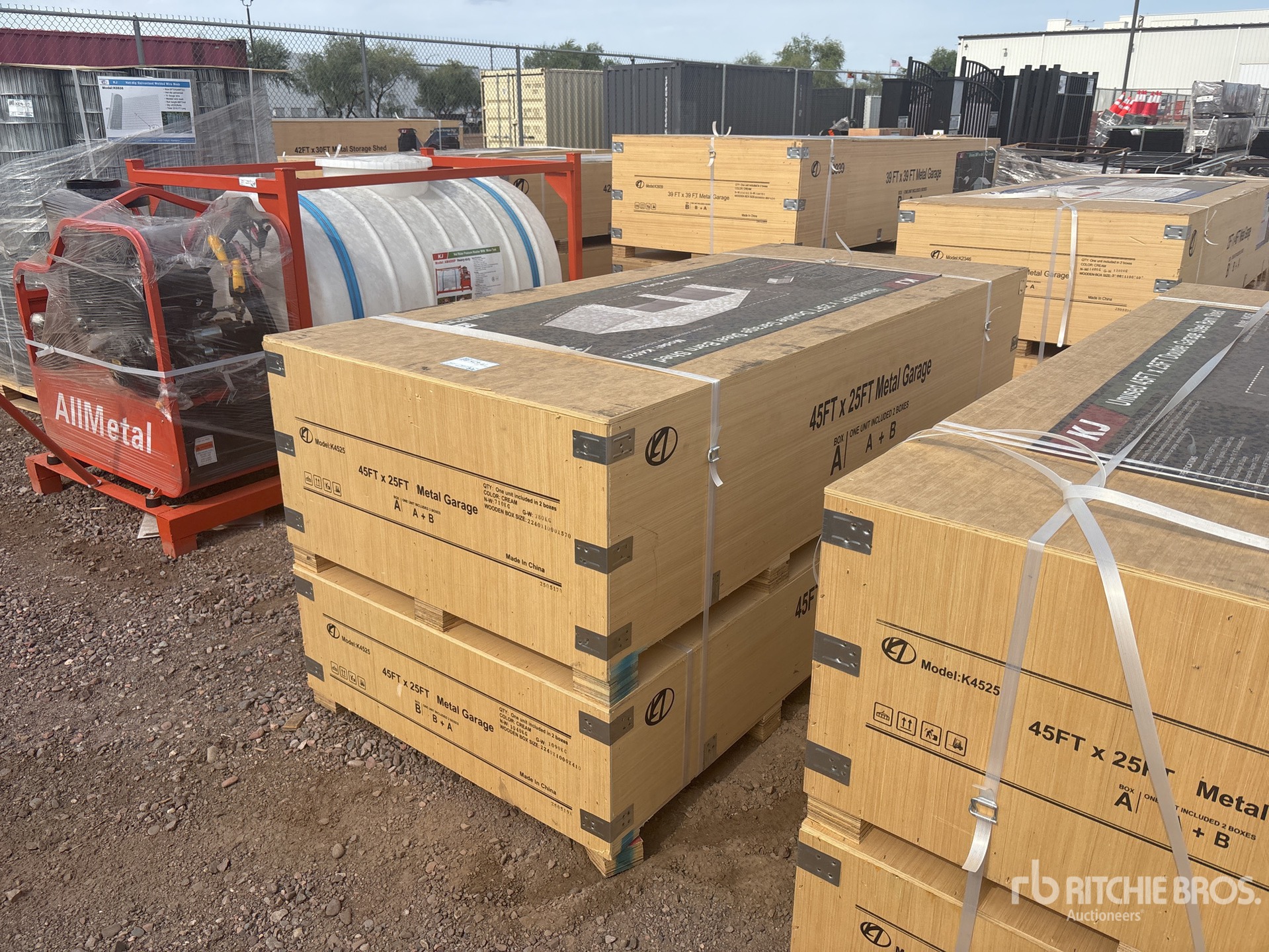 2025 KJ K4525G 45 ft x 25 ft Metal Garage Storage Building (Unused)