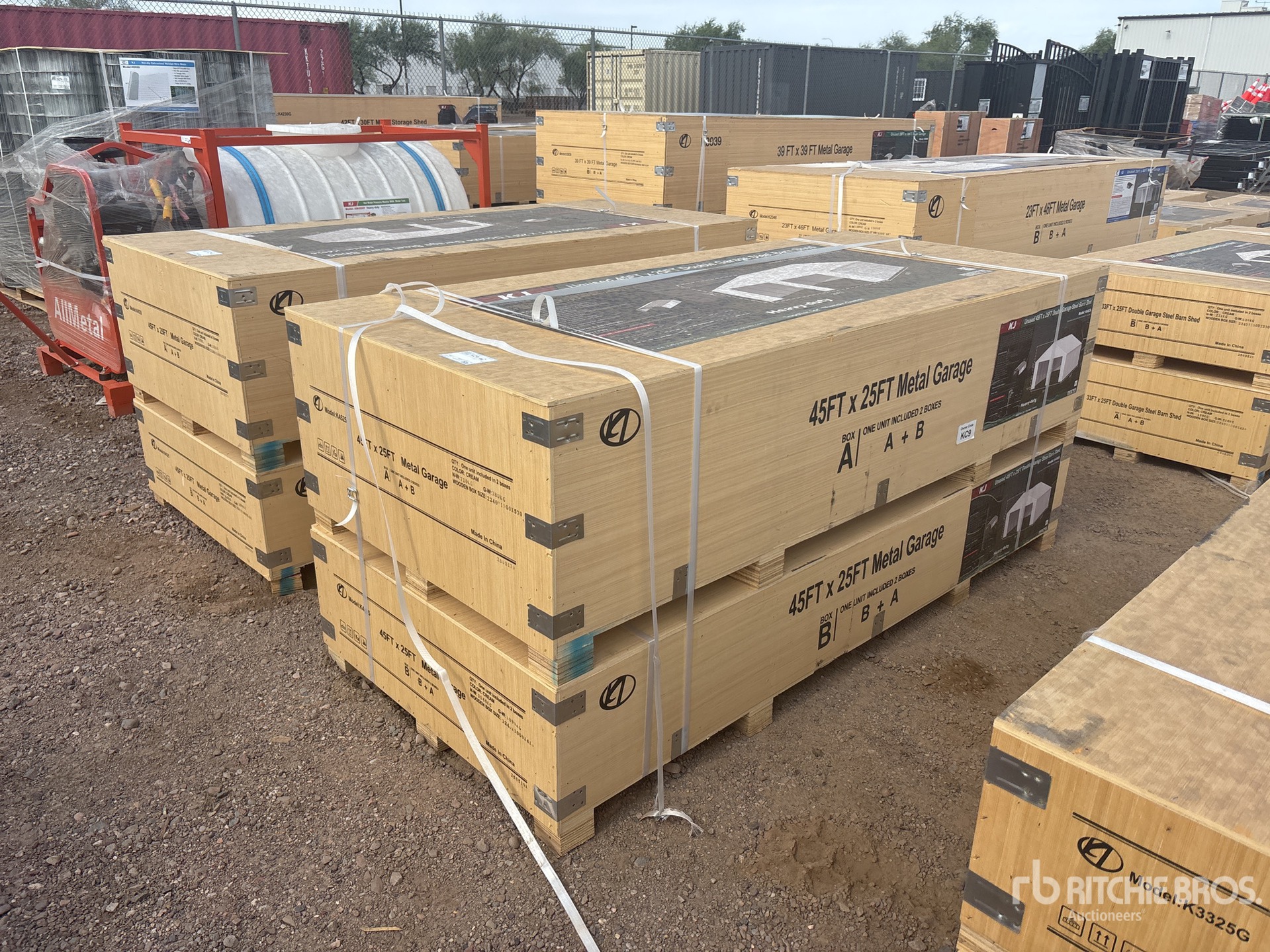 2025 KJ K4525G 45 ft x 25 ft Metal Garage Storage Building (Unused)