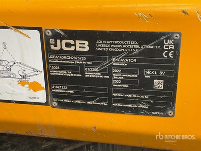 2022 JCB 140XLSV Koparka gąsienicowa