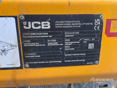 2022 JCB 140XLCSV Koparka gąsienicowa