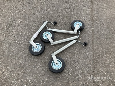 Quantity of (4) 750kg trailer jockey wheels (Unused)