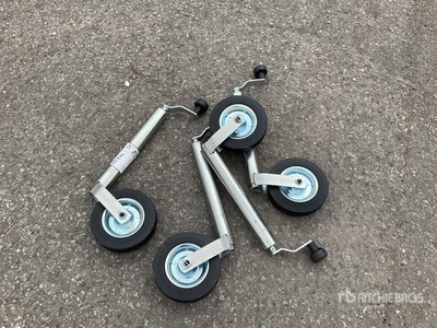 Quantity of (4) 750kg trailer jockey wheels (Unused)