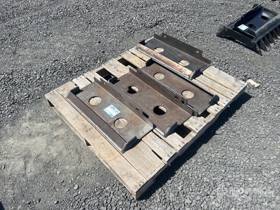 Quantity of (4) Mini Skid Steer Attachment Mounting Plate (Unused)