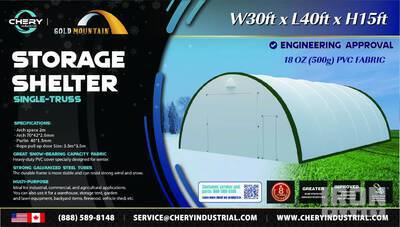 Gold Mountain Storage Shelter  304015R-500g PVC edge color might be different (Unused)