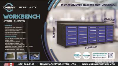 Steelman 10FT-25D Work Bench BLUE (Unused)