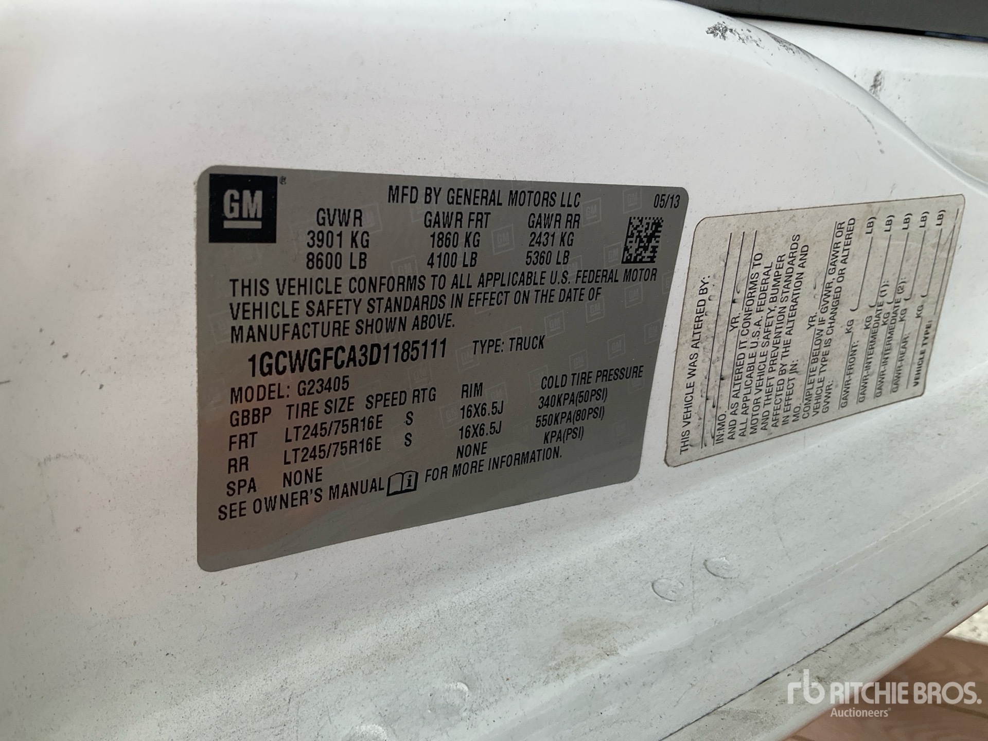 2013 Chevrolet 2500 Express Cargo Van