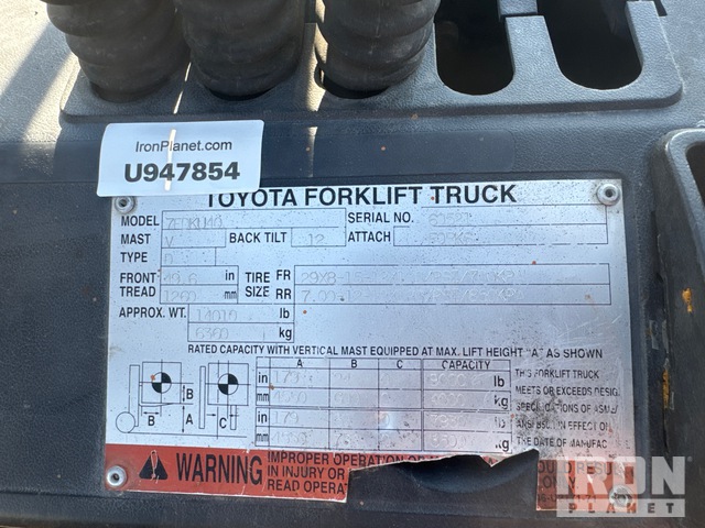 MONTACARGAS 2003 TOYOTA 7FDKU40