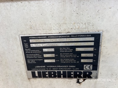 2013 Liebherr A 914 Compact Pelle Sur Pneus Wheel Excavator