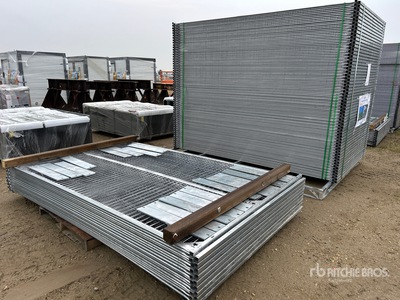 Quantity of (134) 10 ft x 6 ft Galvanized Temporary Fencing