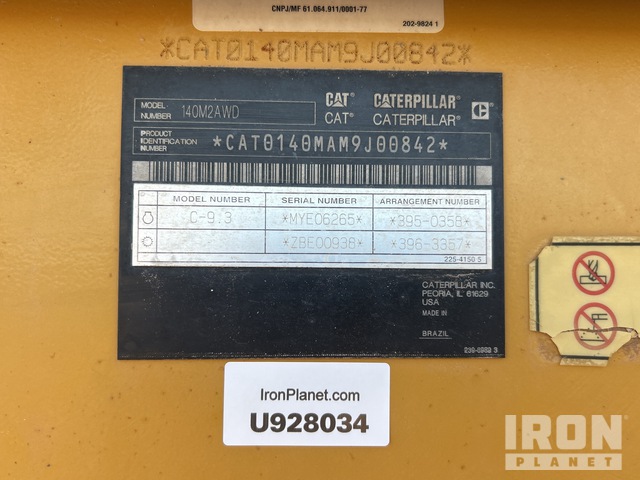 MOTOCONFORMADORA CATERPILLAR 140M2AWD 2014