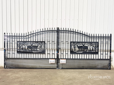 2025 SUNTOP S0720-1 20 ft Wrought Iron Bi-Parting Driveway Gate (Unused)