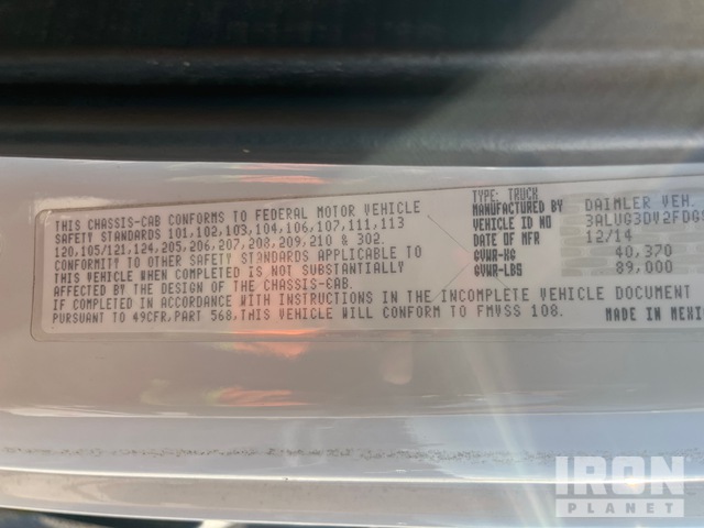 CAMIóN CHASIS 2015 FREIGHTLINER 114SD
