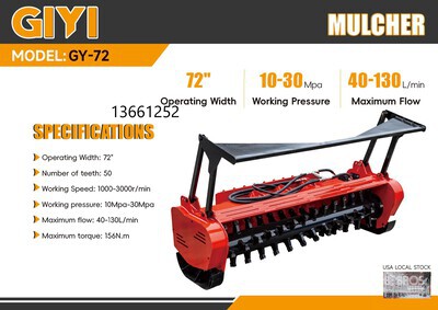 2025 GIYI GY-72 72 in Mulcher o sterowaniu burtowym (Unused)