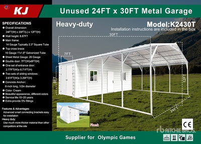 2025 KJ K2430T 24 ft x 30 ft Metal (Unused)