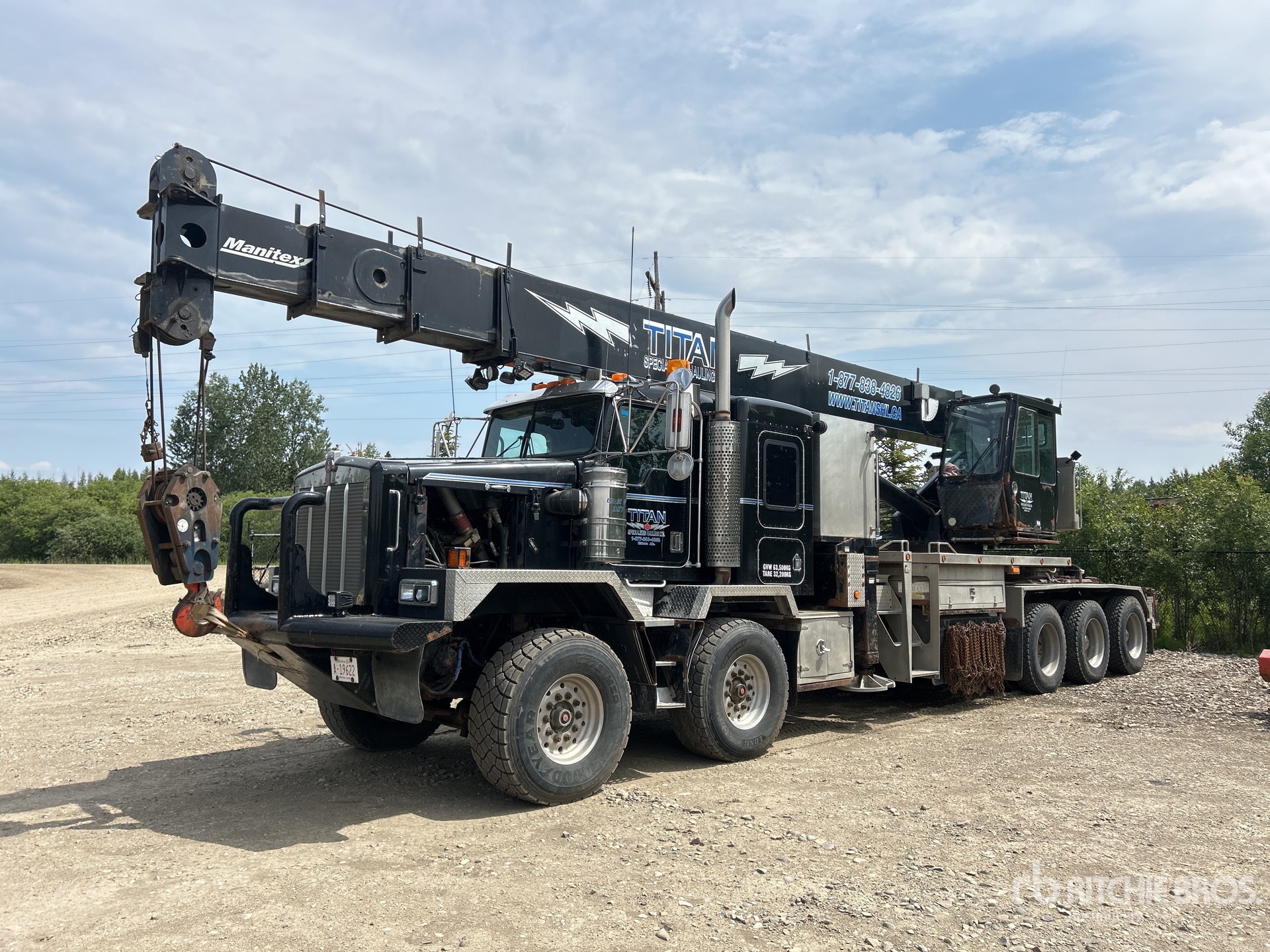 Manitex 4596 45 ton Straight Boom on 2007 Kenworth C500B 10x6 Twin-Steer Sleeper mobiele kraan