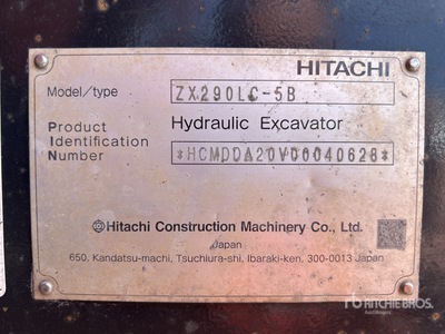 2020 Hitachi ZX290LC-5 Tracked Excavator