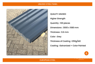 Quantity of (100) Roofing Sheets (Unused)
