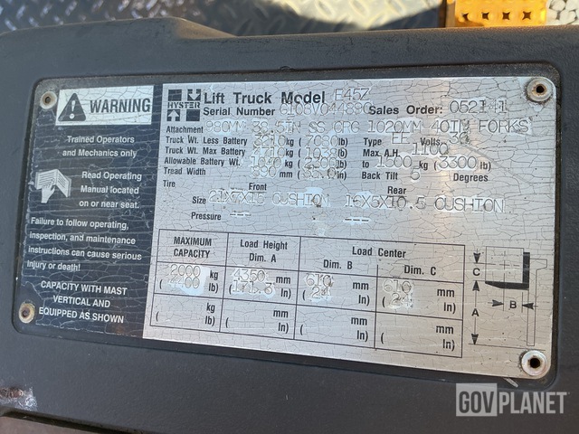 MONTACARGAS ELéCTRICO HYSTER E45Z