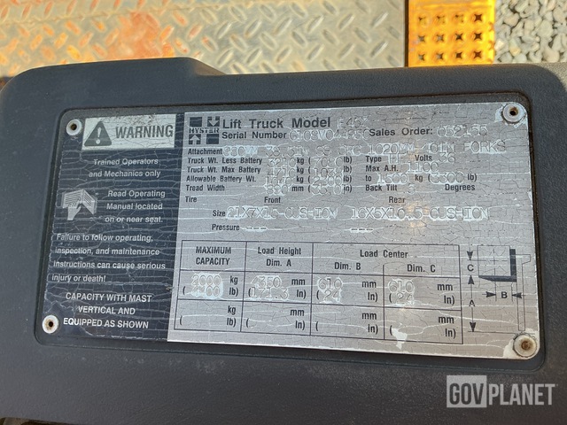 MONTACARGAS ELéCTRICO HYSTER E45Z