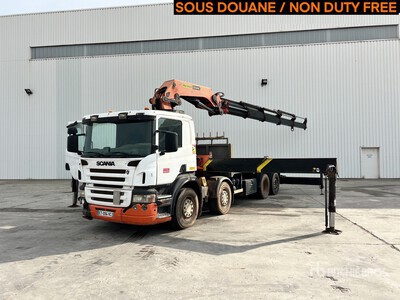 2005 Palfinger PK 56002 18290 kg Articulated Boom on 2005 Scania P380 8x2 Camion Plateau Avec Grue Flatbed Truck with Crane