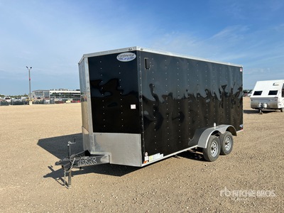 2019 Continental VHW716TA2 16 ft T/A V-Nosed Gesloten aanhangwagen