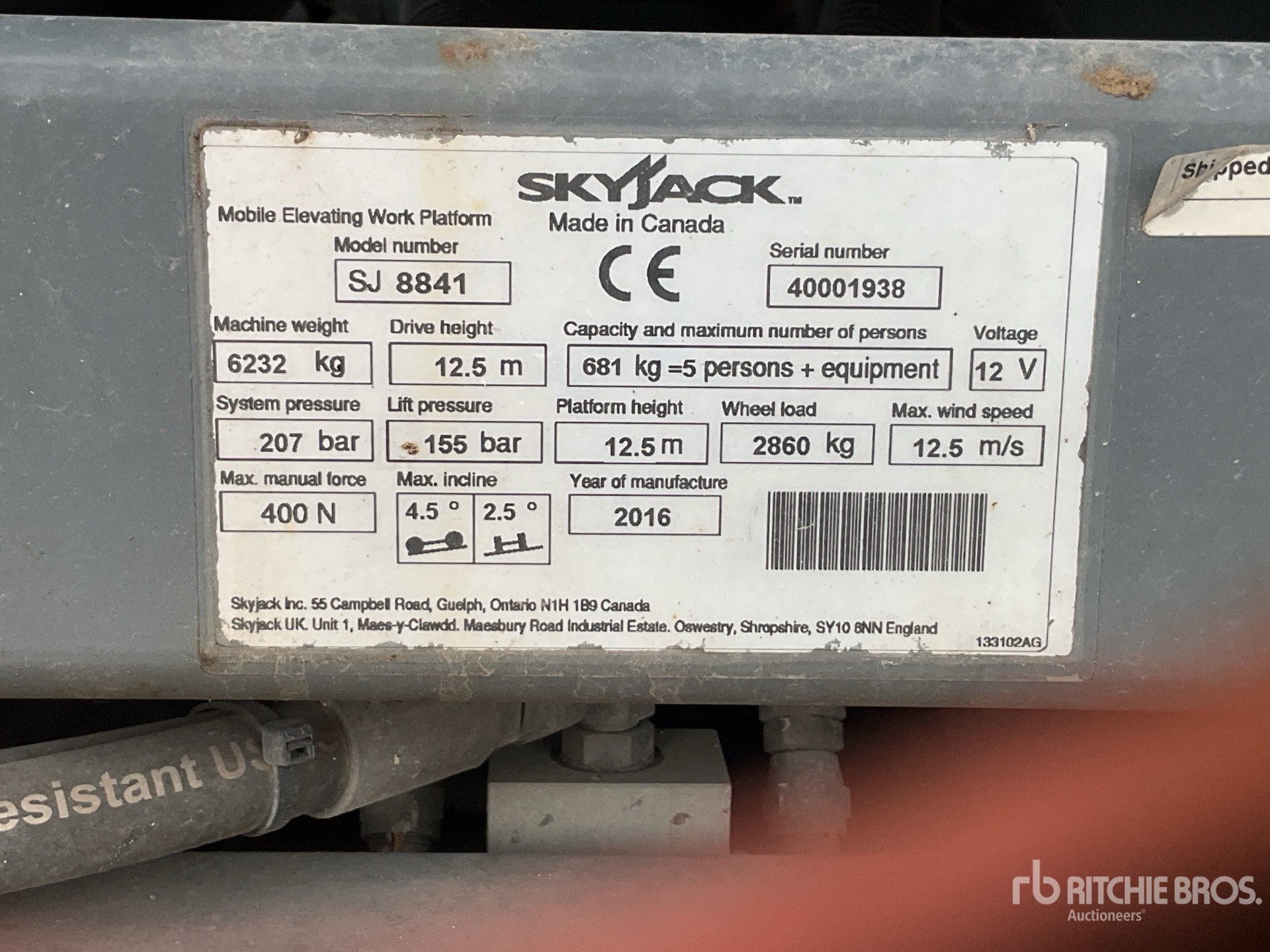 2016 Skyjack SJ8841A Scissor Lift
