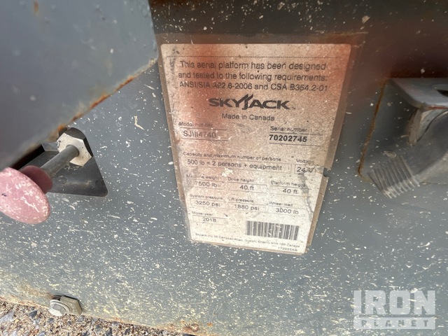 ELEVADOR TIJERA 2018 SKYJACK SJIII4740