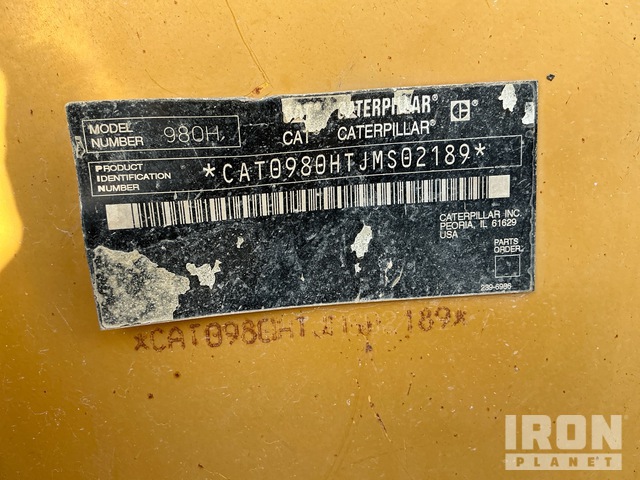 CARGADOR FRONTAL 2007 CATERPILLAR 980H