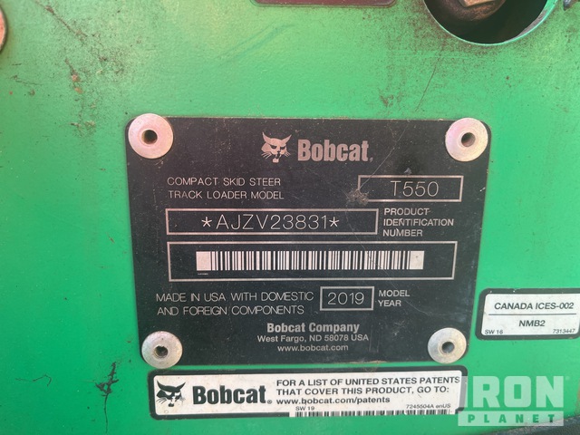 MINI CARGADOR SOBRE ORUGAS 2019 BOBCAT T550