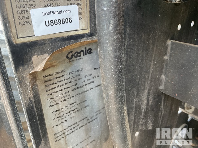ELEVADOR TIJERA 2014 GENIE GS4390