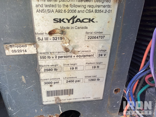 ELEVADOR TIJERA 2014 SKYJACK SJIII3219