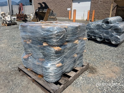 Quantity of (27) Rolls of Galvanized Barbed Wire (Unused)