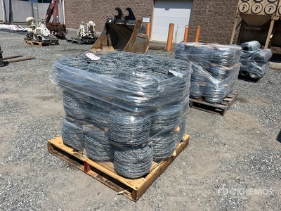 Quantity of (27) Rolls of Galvanized Barbed Wire (Unused)