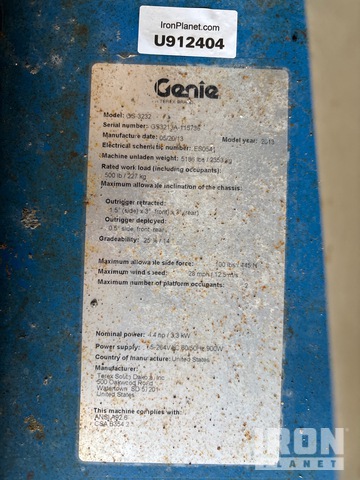ELEVADOR TIJERA 2013 GENIE GS3232