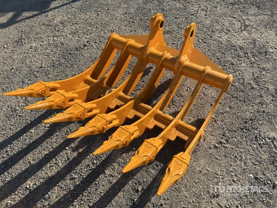GIYI 800 mm Excavator Rake - Fits Cat 305 (Unused)