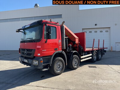 2005 Palfinger PK56002 17420 kg on 2010 Mercedes-Benz Actros 4146 8x4 Camion Plateau Avec Grue Pritschenwagen mit Kran