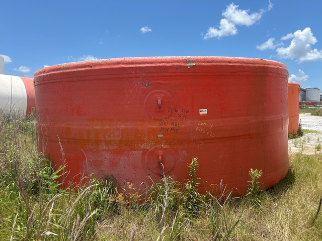 Quantity of (2) 500 BBL Open Top Fiberglass Mixing Pits