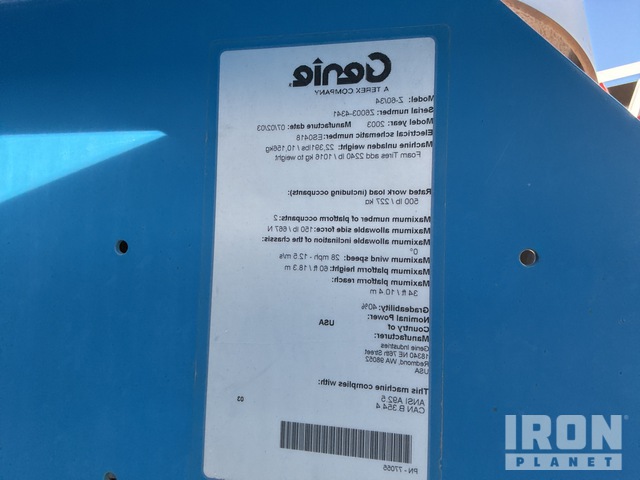 ELEVADOR ARTICULADO 2003 GENIE 4WD Z6034