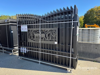 Quantity of (12) 2025 KJ K0720-6 20 ft 0 in x 7 ft 0 in Wrought Iron Heavy Duty Bi-Parting 20 ft Bi-Parting Wrought Iron Driveway Gate (Unused)