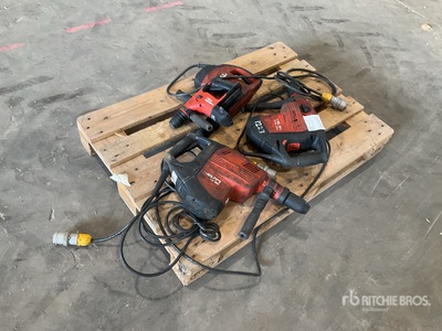 Quantity of (4) Hilti 110V & Battery SDS Drill