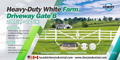 2025 Chery Industrial 20 ft x 7 ft 6 in Steel Heavy Duty Bi-Parting Driveway Gate (Unused)