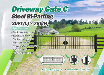 2025 Chery Industrial 20 ft x 7 ft Steel Bi-Parting Driveway Gate (Unused)