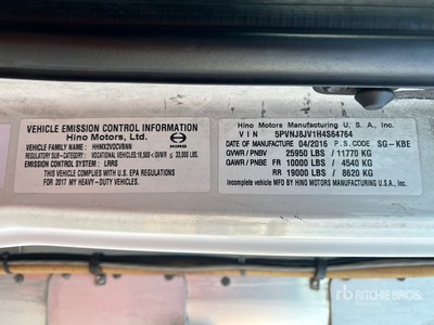 2017 Hino 268 4x2 Refrigerated Truck
