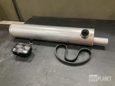 (4) Headlights, (16) V-Belts, (2) Exhaust Mufflers & Assorted Items