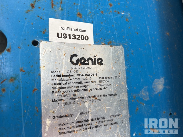 ELEVADOR TIJERA 2016 GENIE GS4047
