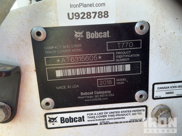 MINI CARGADOR SOBRE ORUGAS 2018 BOBCAT T770