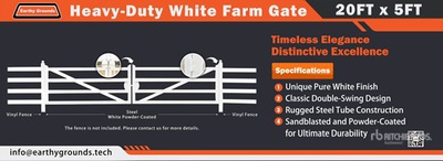EG EarthyGrounds 20 ft x 5 ft Steel Heavy Duty Livestock Gate (Unused)
