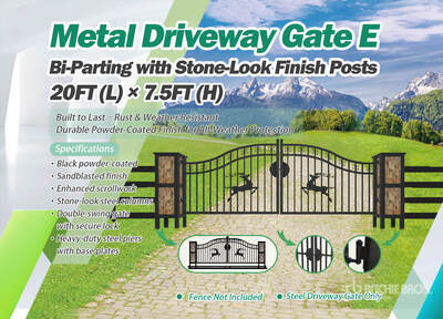 2025 Chery Industrial 20 ft x 7 ft 6 in Steel Bi-Parting Driveway Gate (Unused)